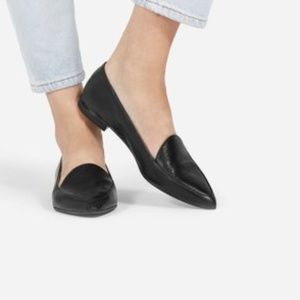Everlane Modern Point in Black Leather